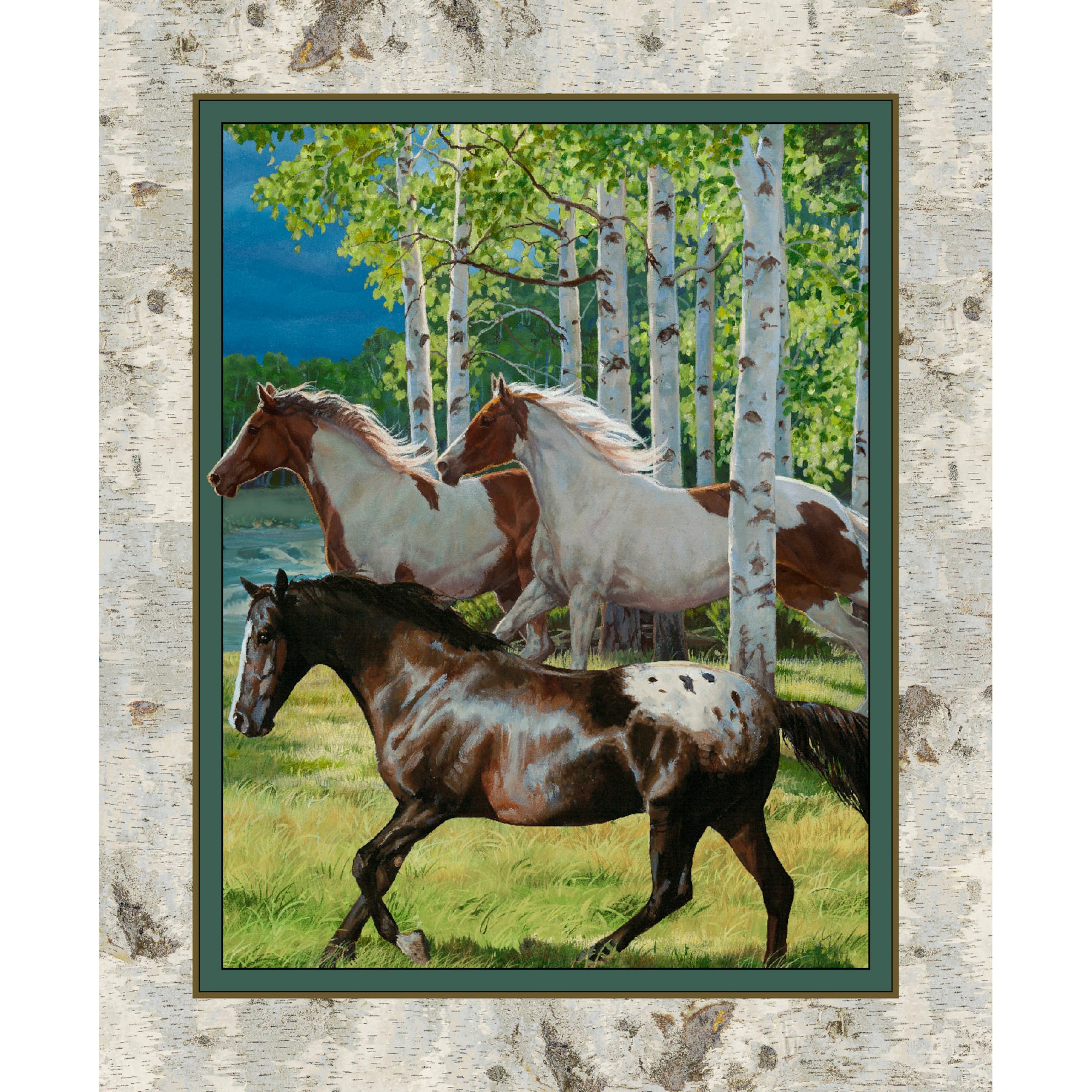 Wild Wings Horses Running Free Horse Panel Cotton Fabric